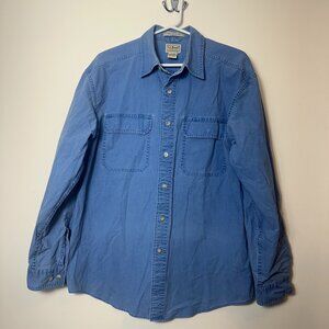 L.L.Bean Denim Sunwashed Canvas Shirt Traditional Fit Size M ptp22